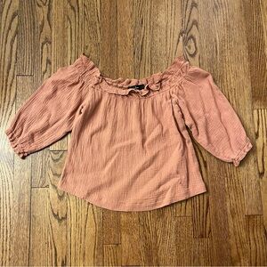 Lulu's Rose Off-Shoulder Ruffle Blouse